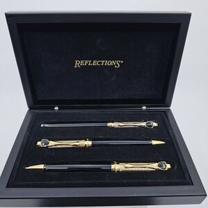 Reflections (2) Pens, Pencil - Engraved with Black Wood Box